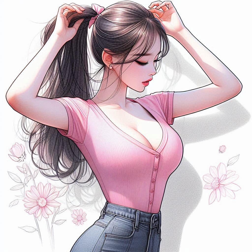 I heard that lifting hair. The action of tying the ponytail will discharge. It is heartwarming.