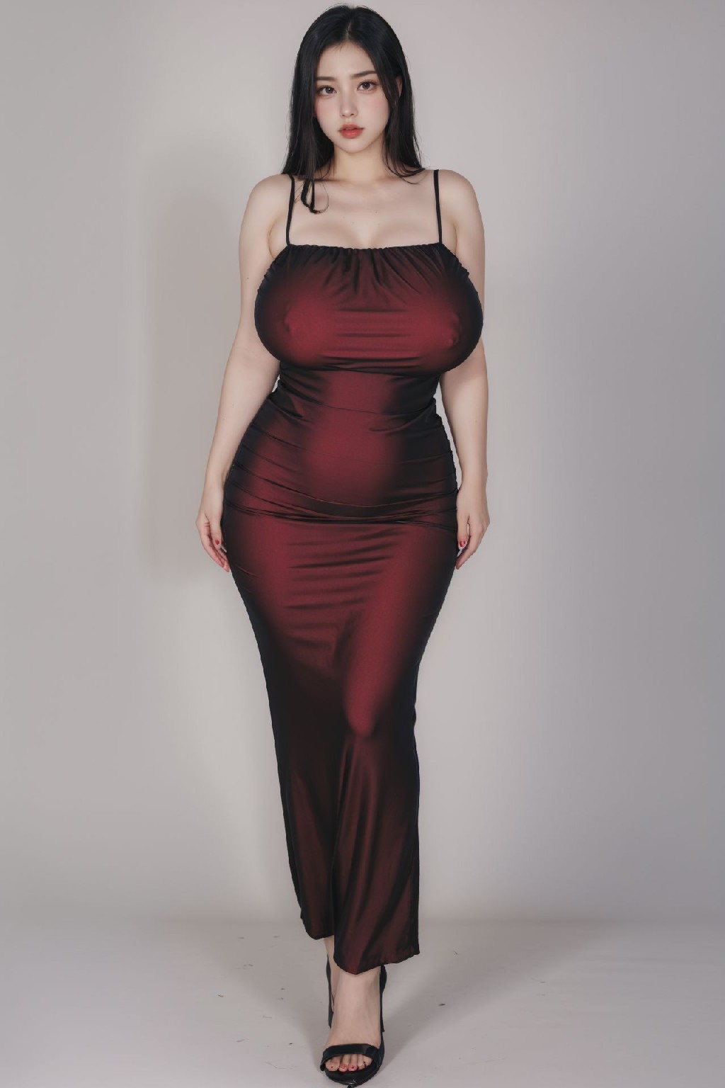 Sexy Maroon Dress NSFW 112p