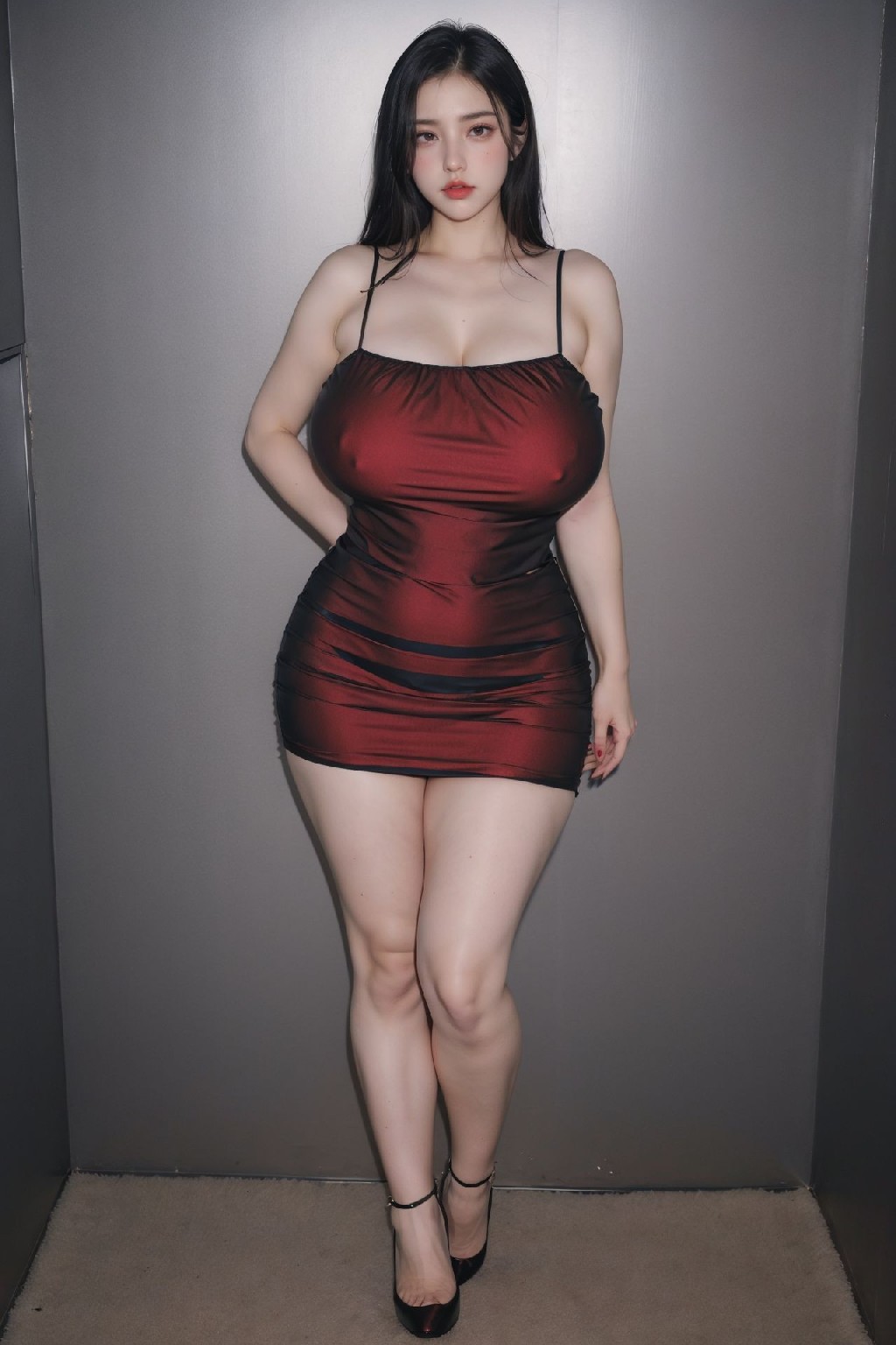 Sexy Maroon Dress NSFW 112p