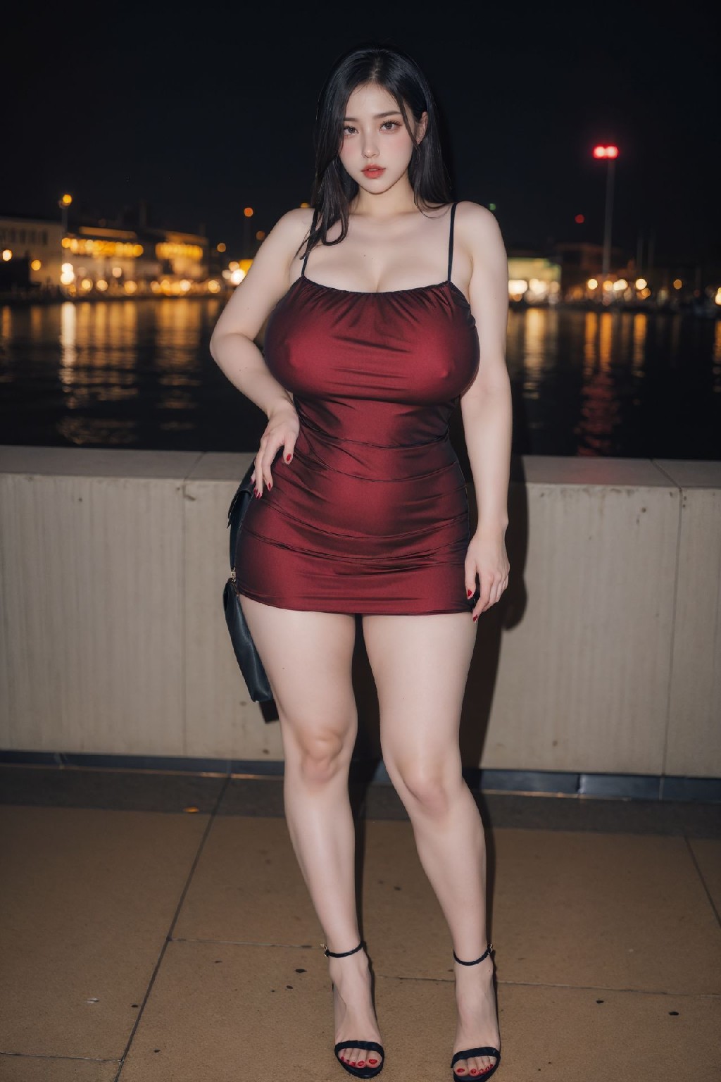 Sexy Maroon Dress NSFW 112p