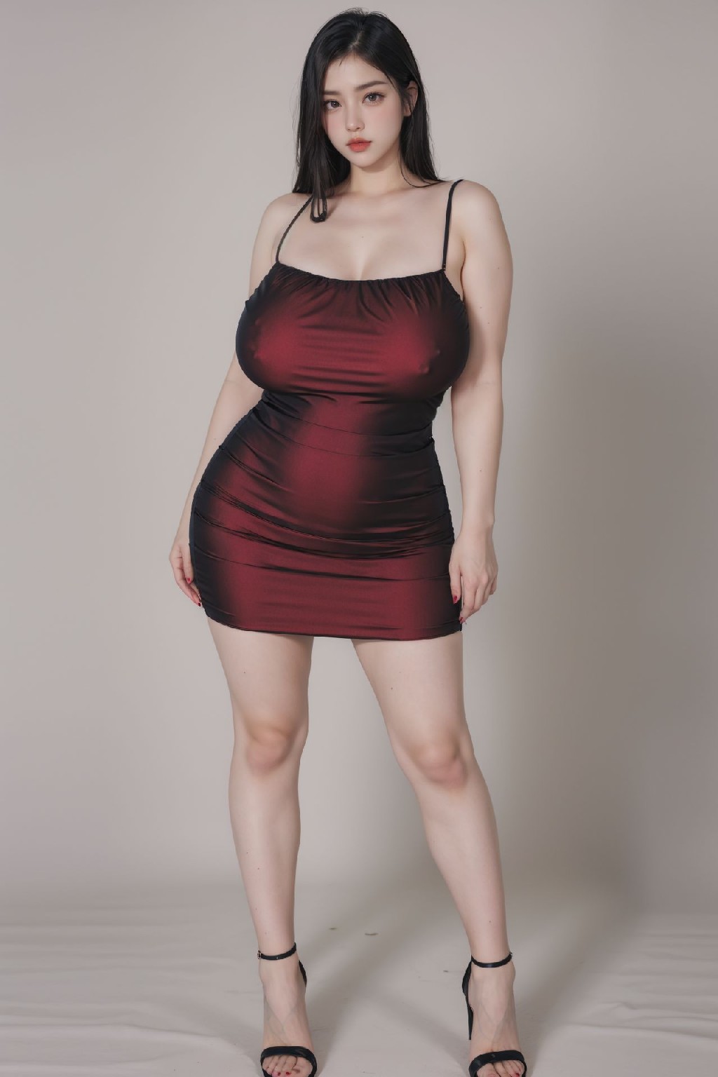 Sexy Maroon Dress NSFW 112p