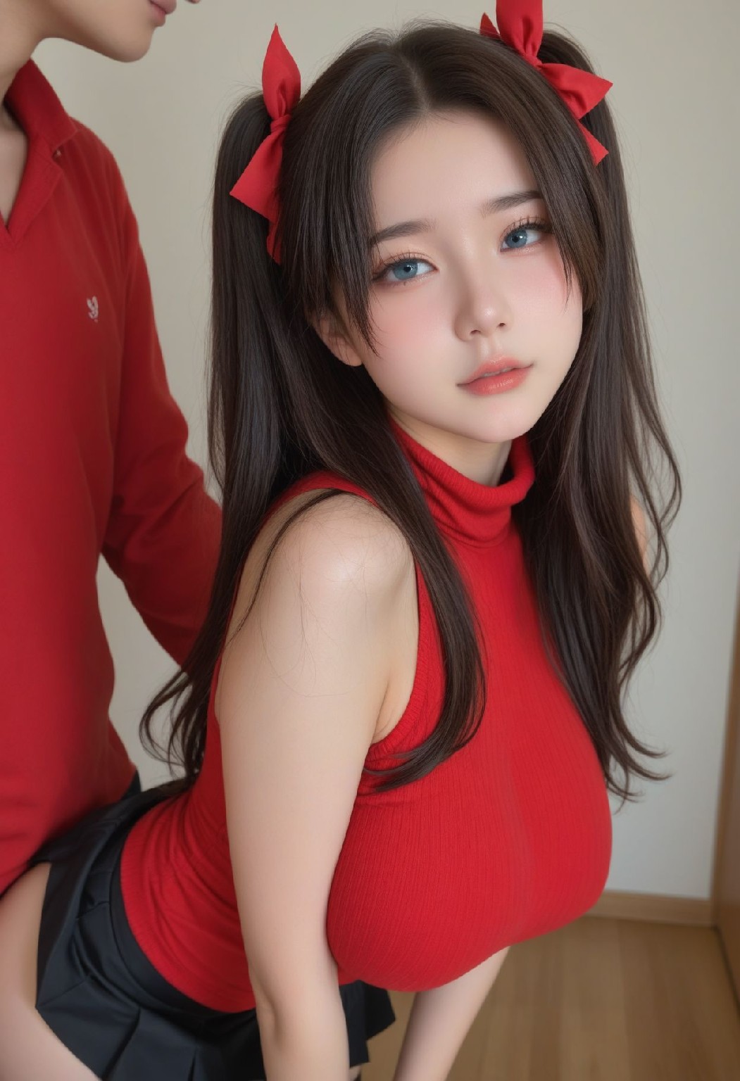 紅色毛衣