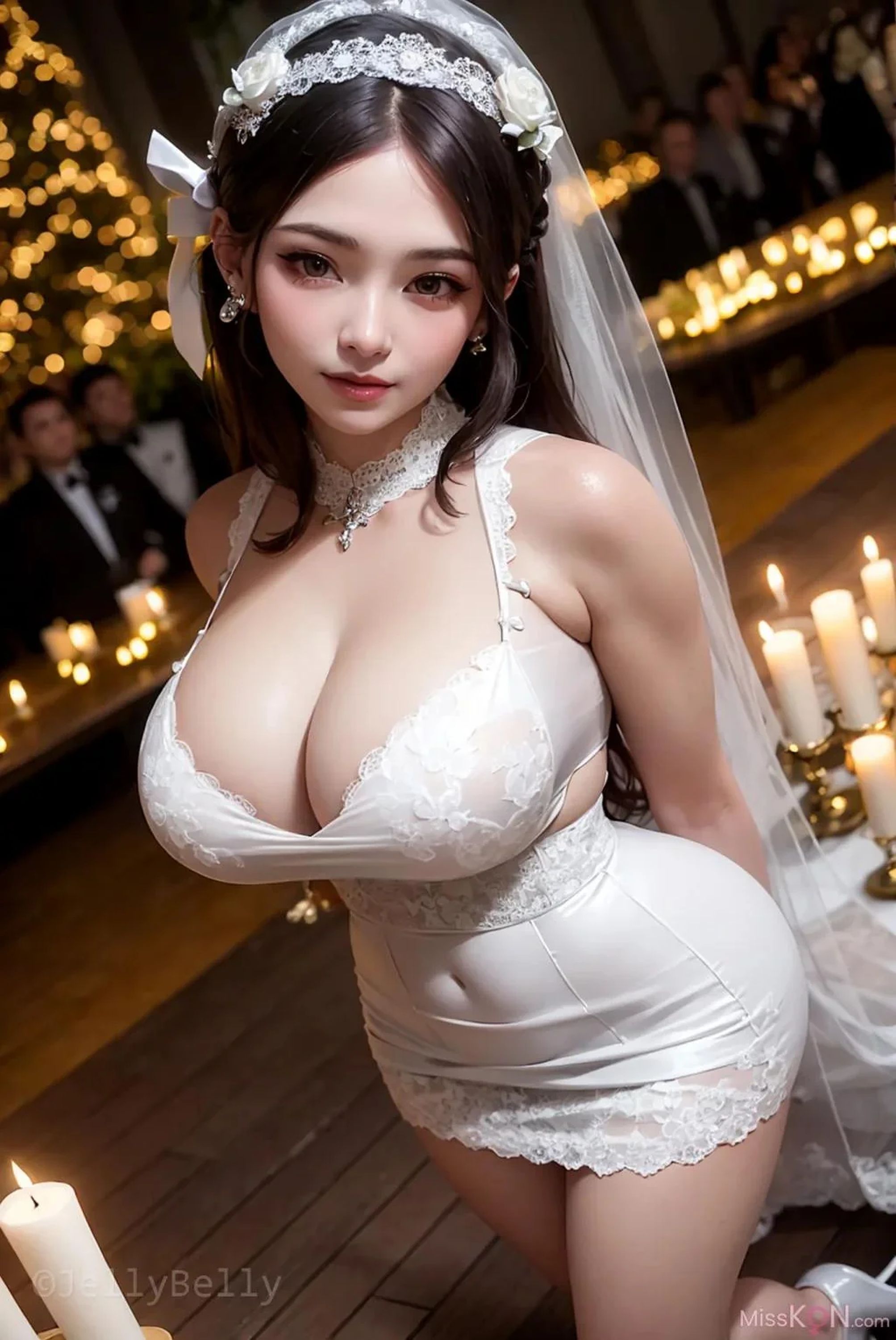 【網路收集系列】AI《 歐風豐乳美嬌娘的婚禮現場1 》【60P】