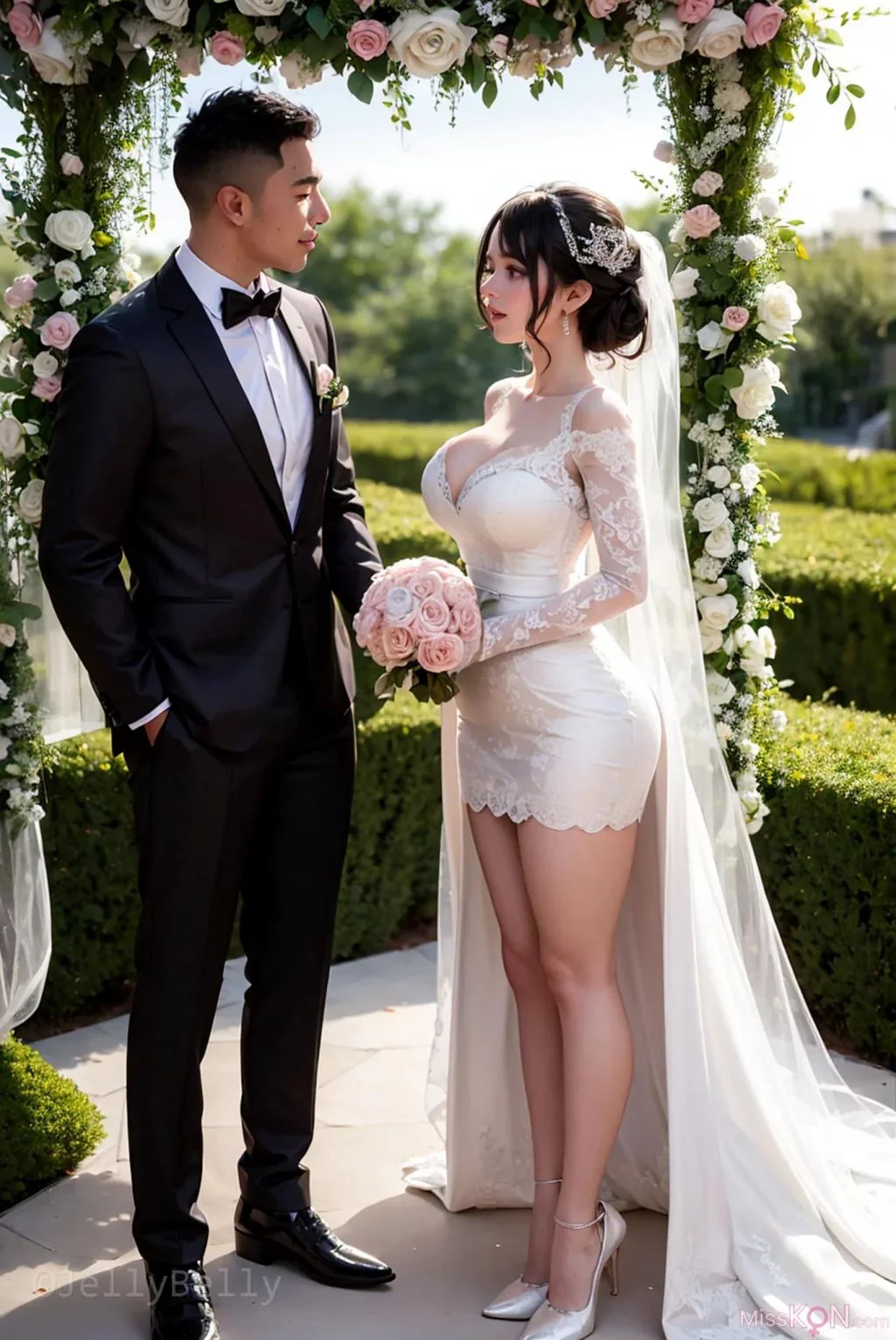 【網路收集系列】AI《 歐風豐乳美嬌娘的婚禮現場1 》【60P】