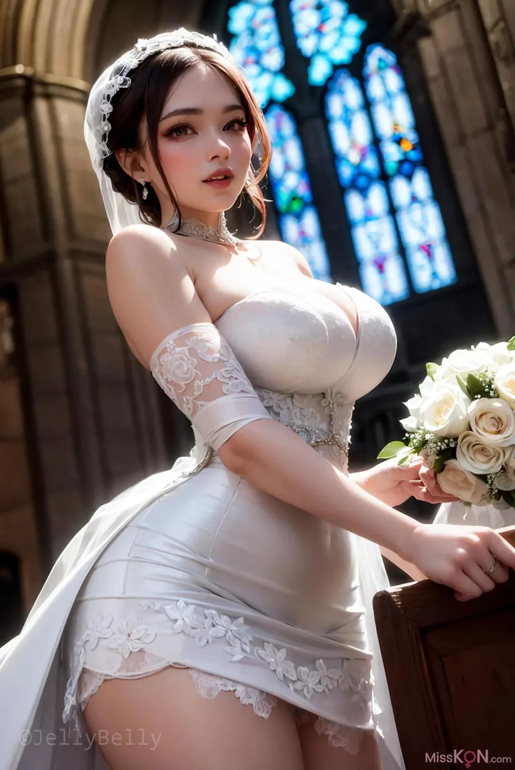 【網路收集系列】AI《 歐風豐乳美嬌娘的婚禮現場1 》【60P】