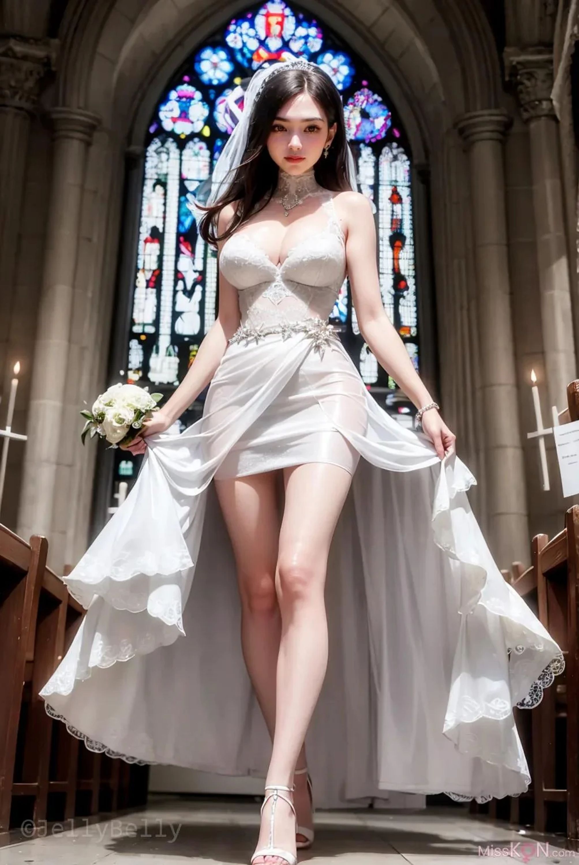 【網路收集系列】AI《 歐風豐乳美嬌娘的婚禮現場1 》【60P】