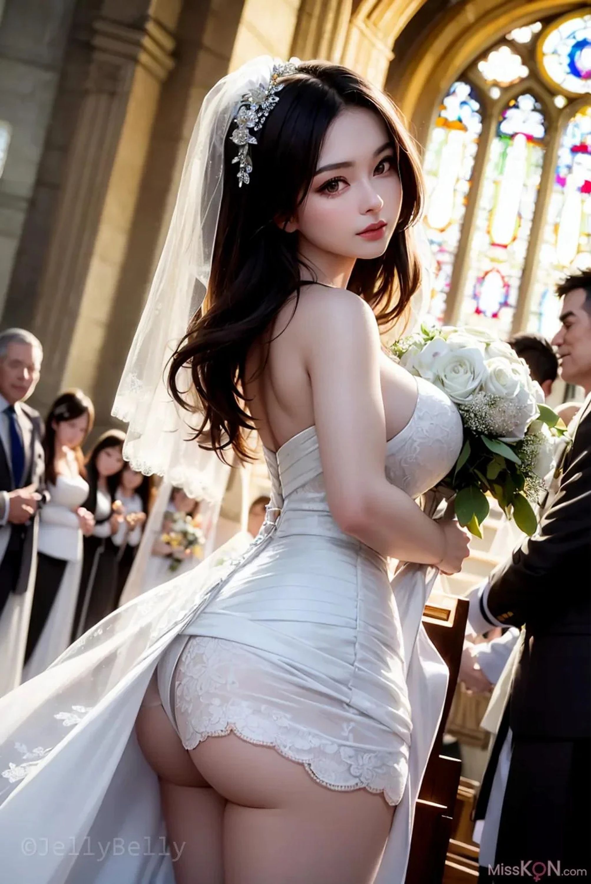 【網路收集系列】AI《 歐風豐乳美嬌娘的婚禮現場1 》【60P】