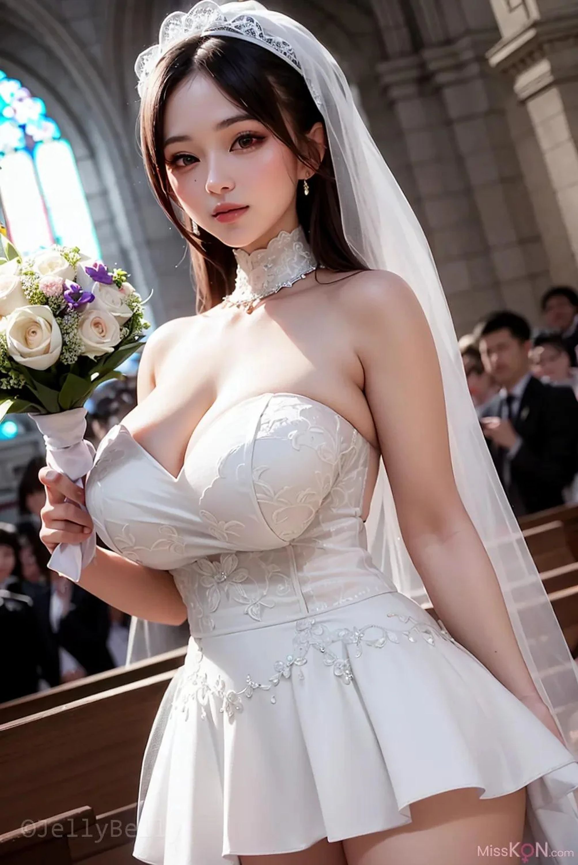 【網路收集系列】AI《 歐風豐乳美嬌娘的婚禮現場1 》【60P】