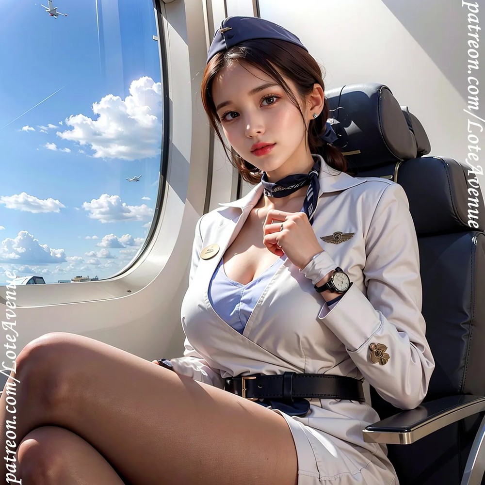 ★PATREON★ - Event Ash. Cute And Sexy Flight Attendants With Small Breasts
