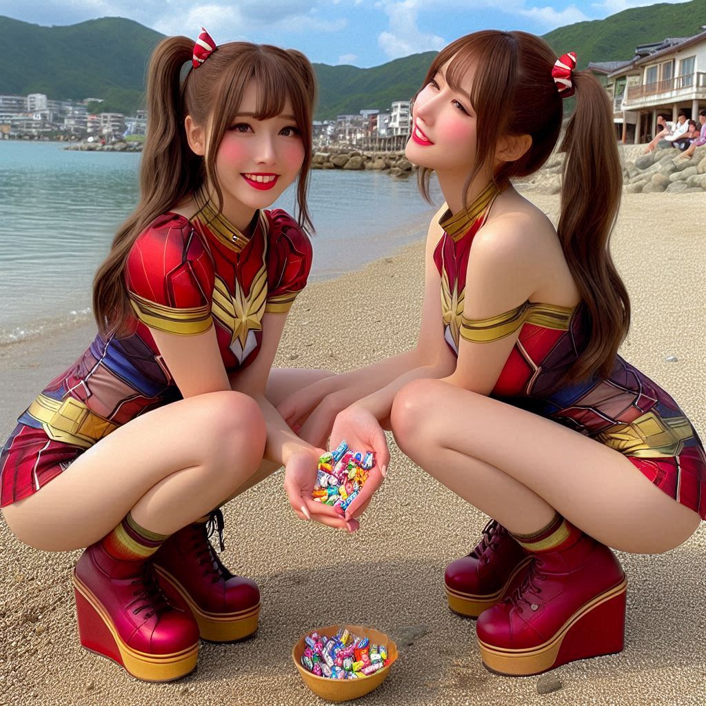 "Hurry! Wait online!" Series (16) Beach Cosplay Sister's Super Heroine "
