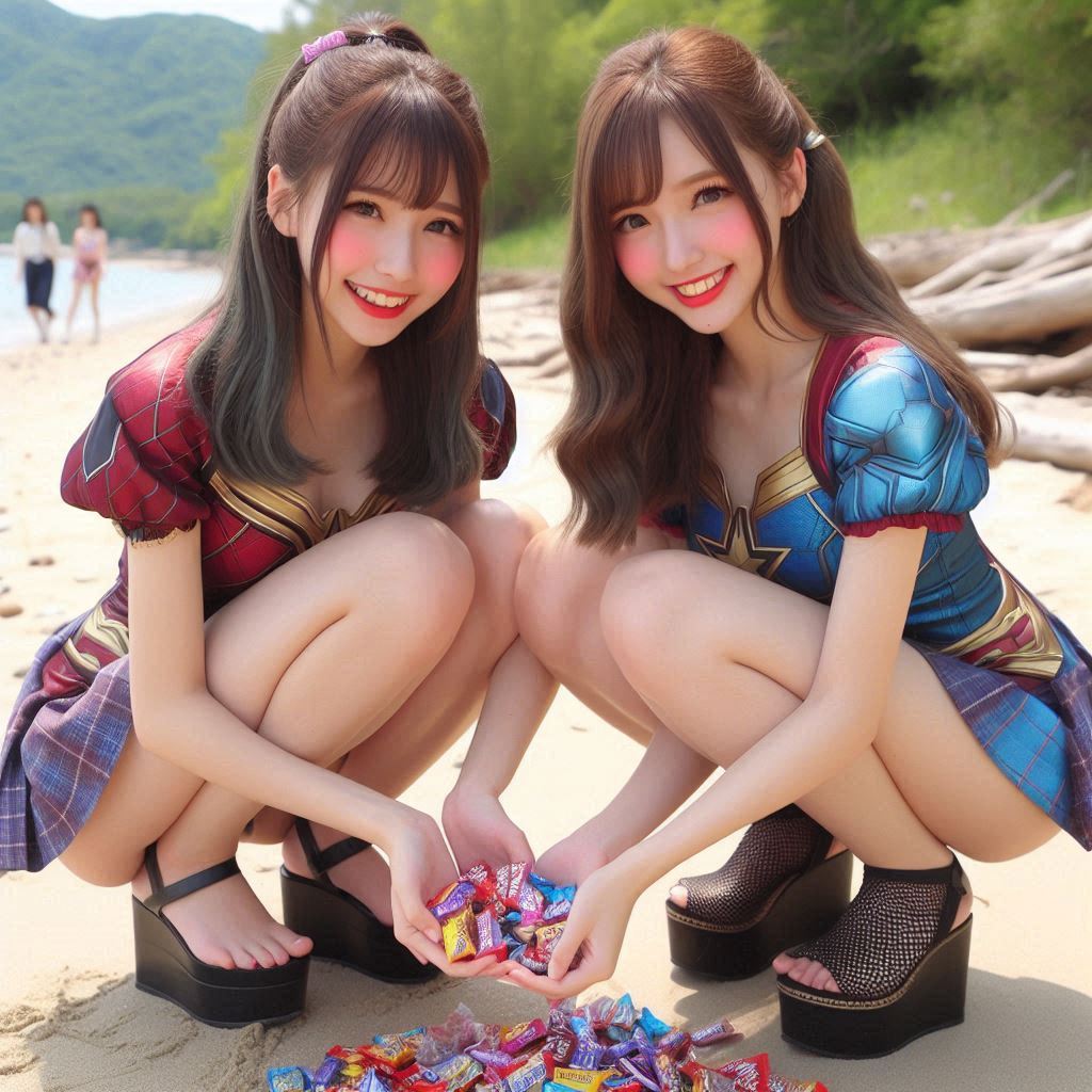 "Hurry! Wait online!" Series (16) Beach Cosplay Sister's Super Heroine "