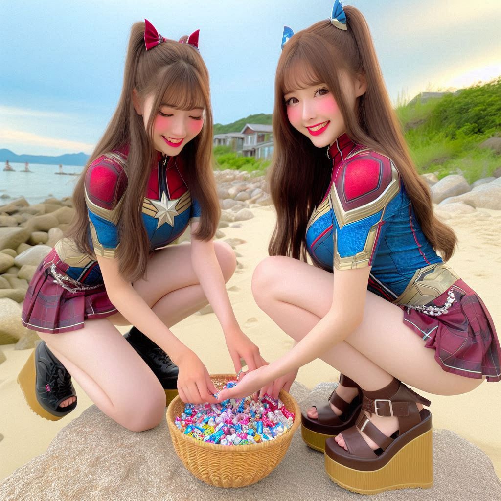 "Hurry! Wait online!" Series (16) Beach Cosplay Sister's Super Heroine "