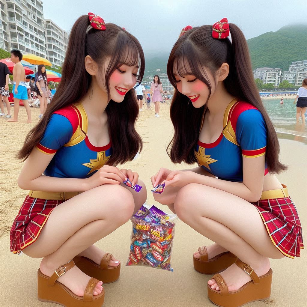 "Hurry! Wait online!" Series (16) Beach Cosplay Sister's Super Heroine "