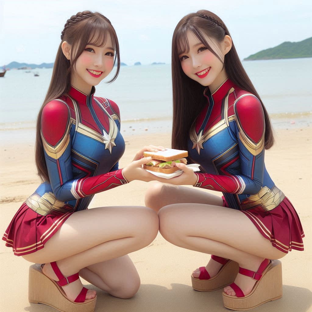 "Hurry! Wait online!" Series (16) Beach Cosplay Sister's Super Heroine "