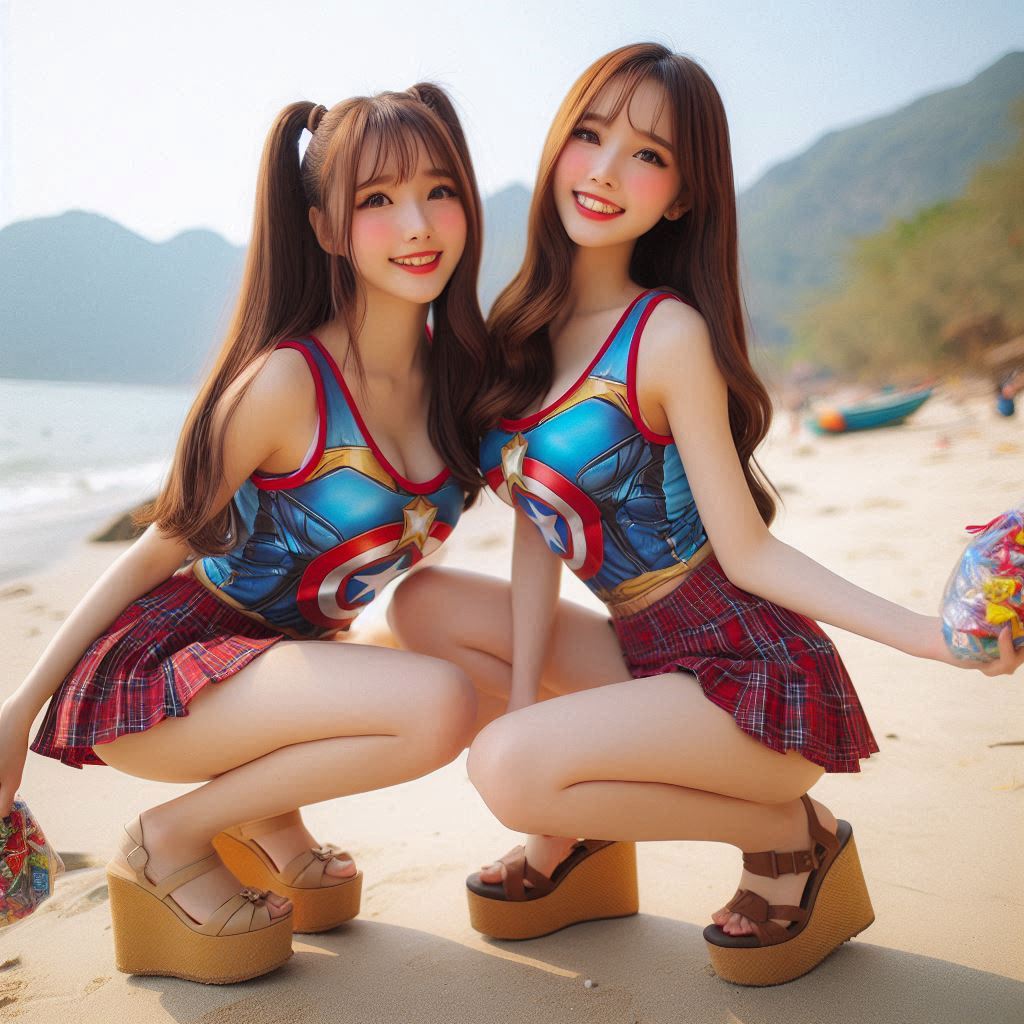 "Hurry! Wait online!" Series (16) Beach Cosplay Sister's Super Heroine "