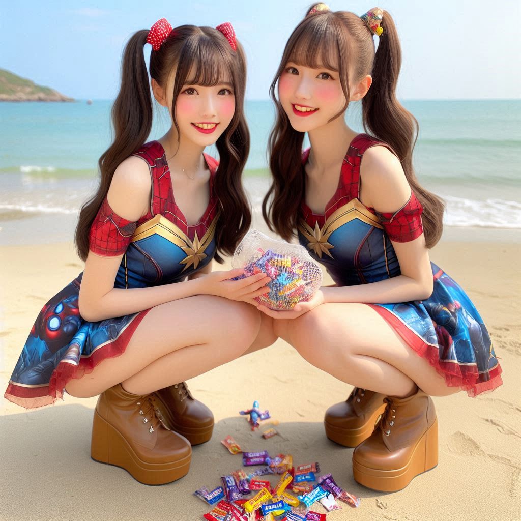 "Hurry! Wait online!" Series (16) Beach Cosplay Sister's Super Heroine "