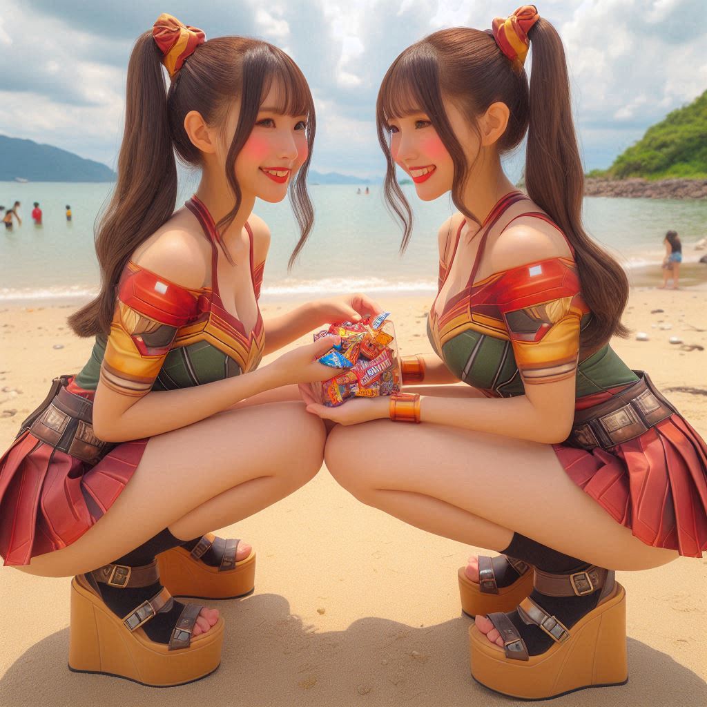 "Hurry! Wait online!" Series (16) Beach Cosplay Sister's Super Heroine "