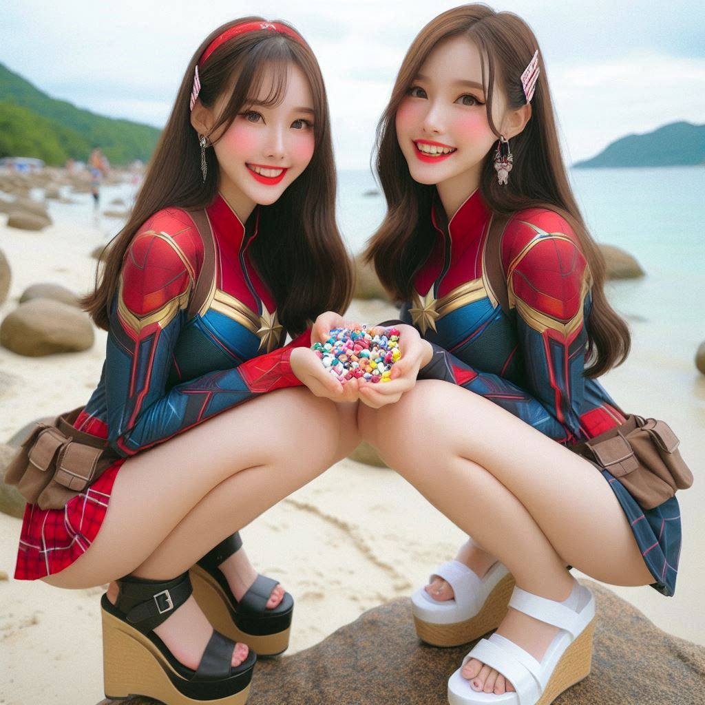 "Hurry! Wait online!" Series (16) Beach Cosplay Sister's Super Heroine "