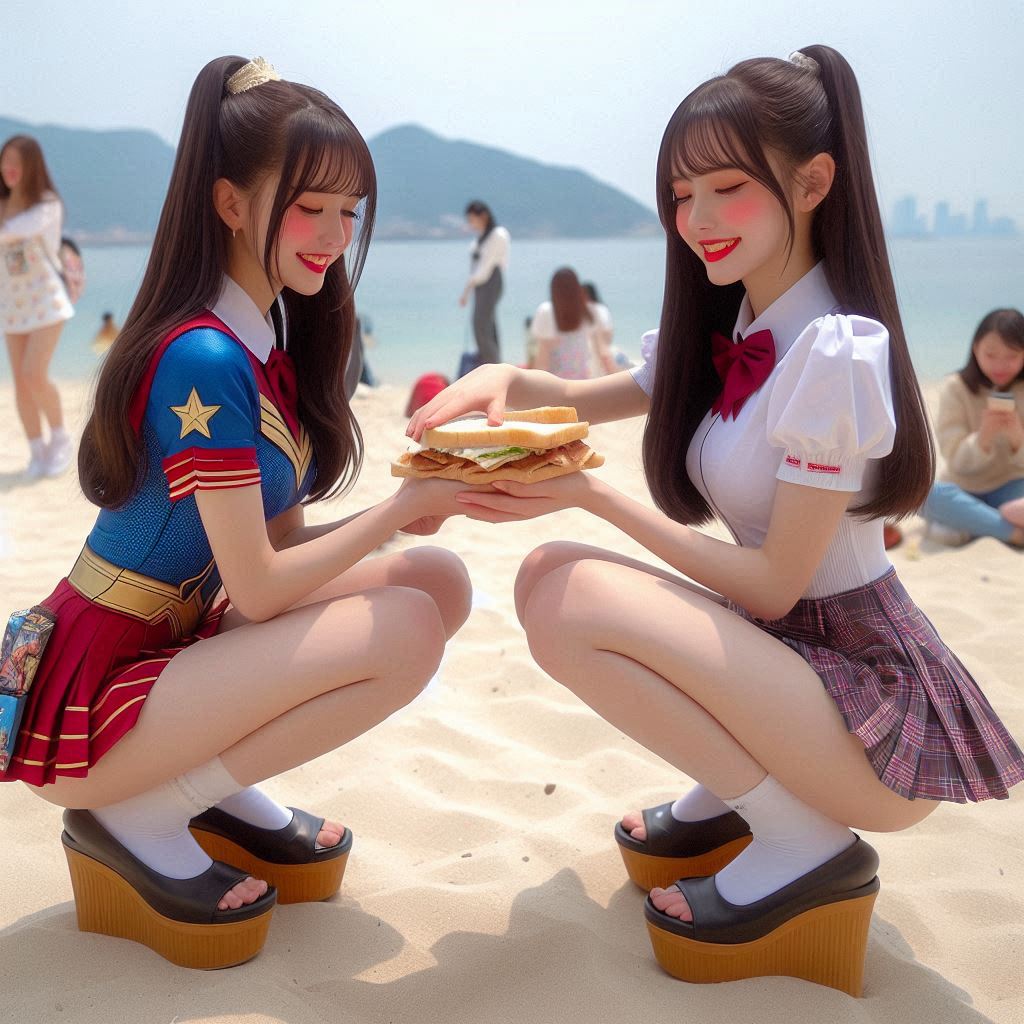 "Hurry! Wait online!" Series (16) Beach Cosplay Sister's Super Heroine "