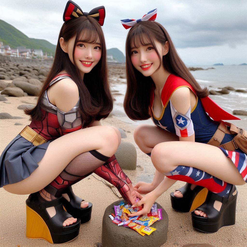 "Hurry! Wait online!" Series (16) Beach Cosplay Sister's Super Heroine "