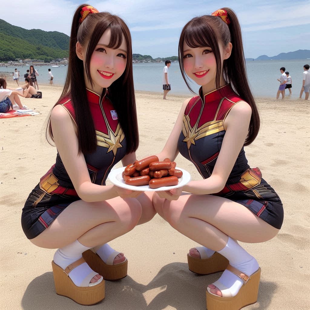 "Hurry! Wait online!" Series (16) Beach Cosplay Sister's Super Heroine "