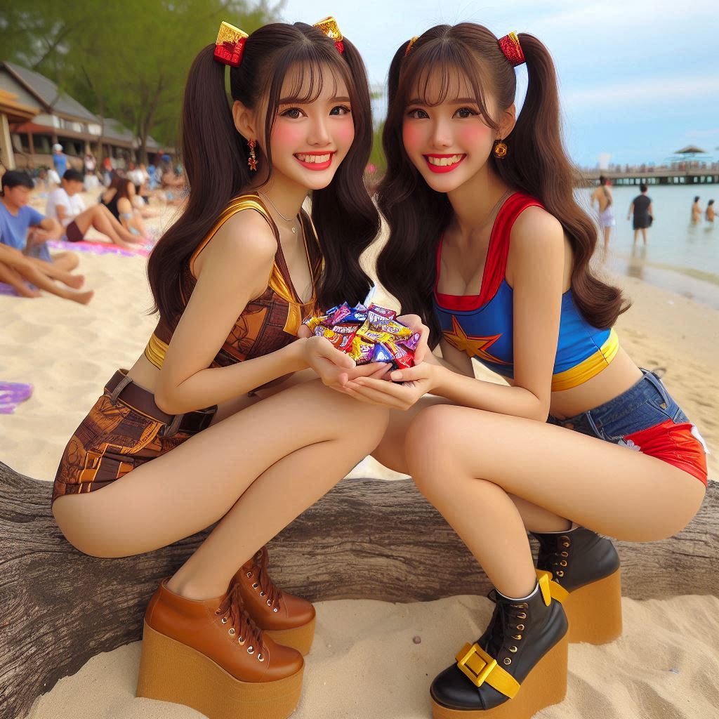 "Hurry! Wait online!" Series (16) Beach Cosplay Sister's Super Heroine "