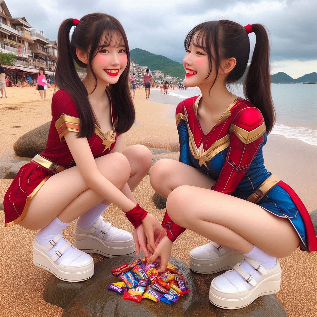 "Hurry! Wait online!" Series (16) Beach Cosplay Sister's Super Heroine "