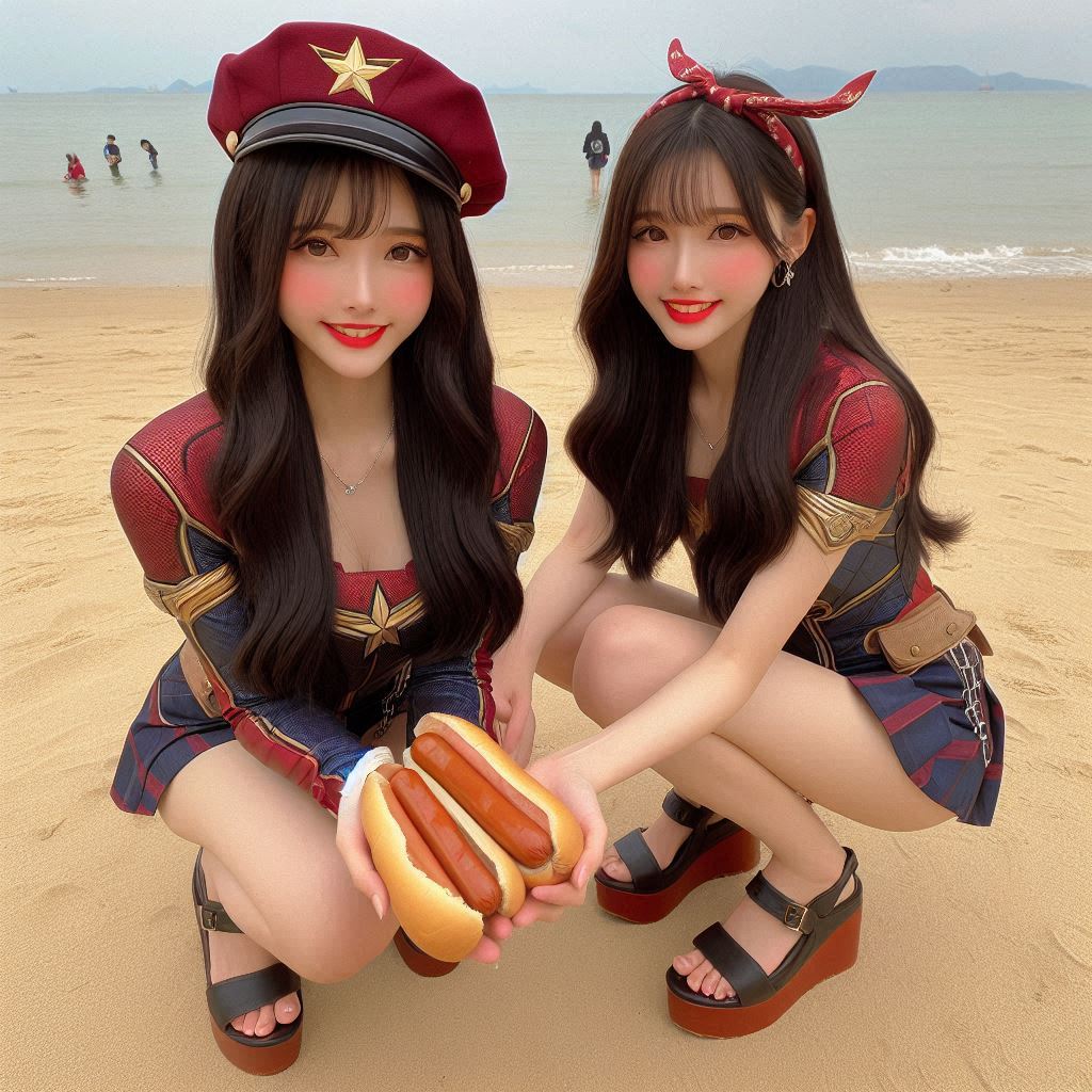 "Hurry! Wait online!" Series (16) Beach Cosplay Sister's Super Heroine "