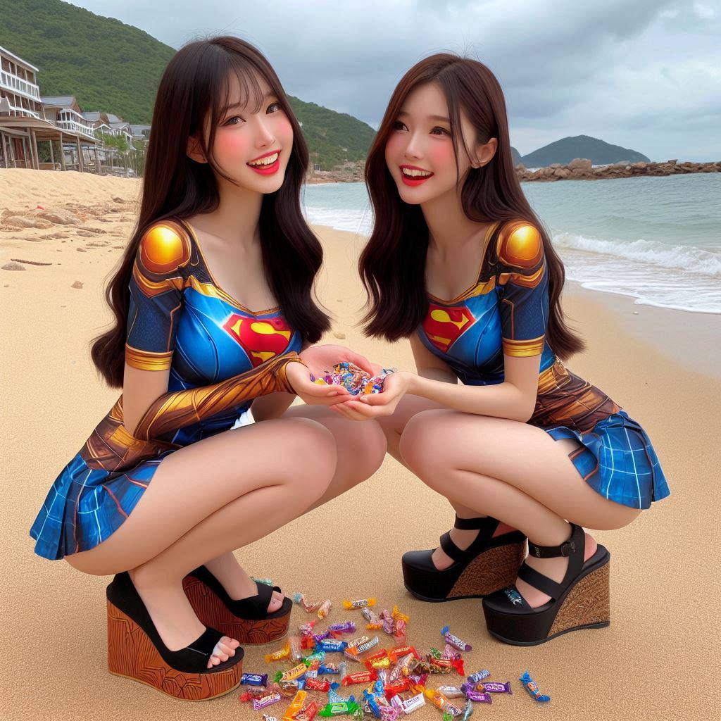 "Hurry! Wait online!" Series (16) Beach Cosplay Sister's Super Heroine "