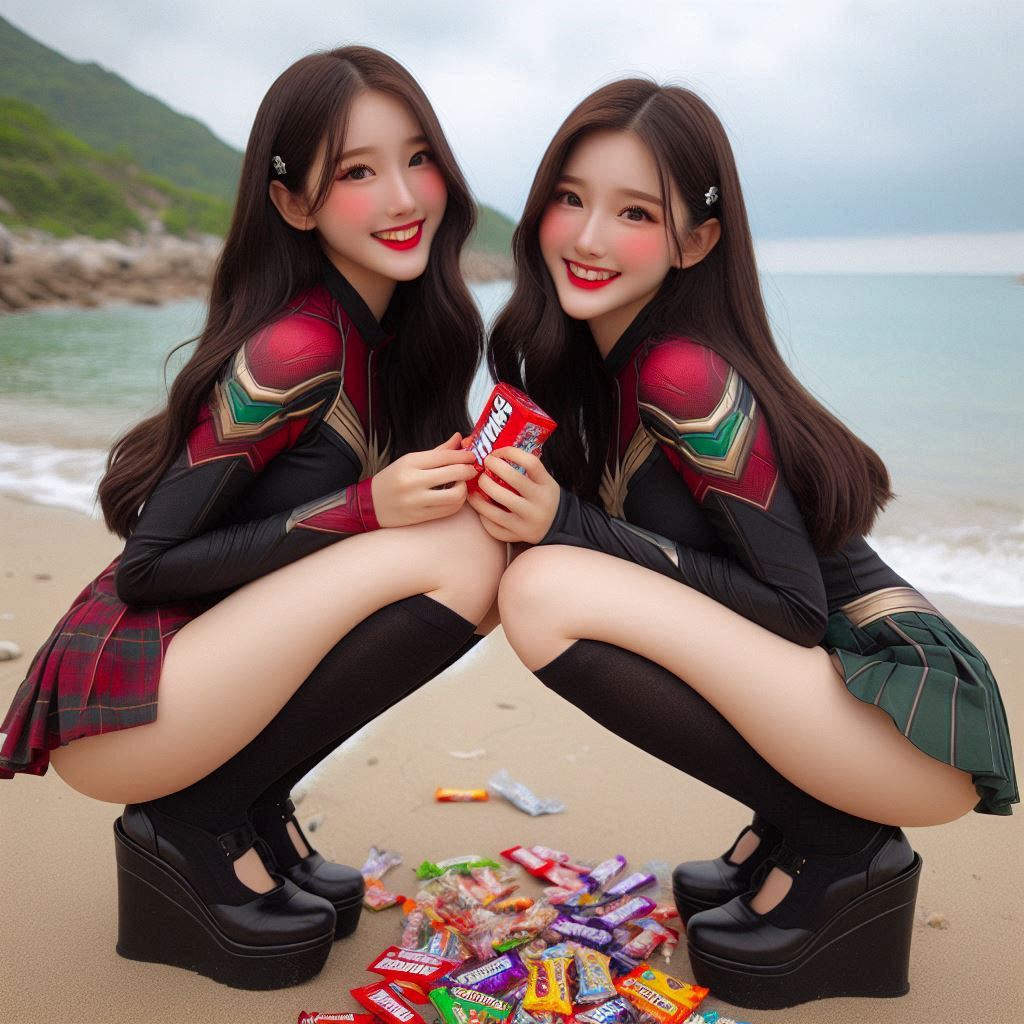 "Hurry! Wait online!" Series (16) Beach Cosplay Sister's Super Heroine "