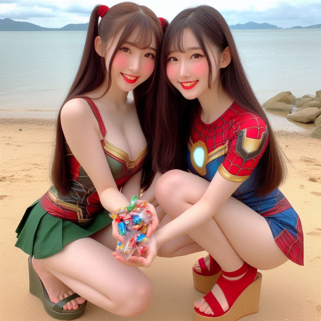 "Hurry! Wait online!" Series (16) Beach Cosplay Sister's Super Heroine "
