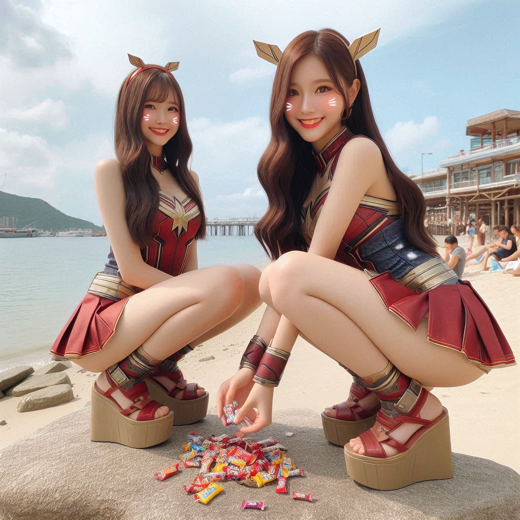 "Hurry! Wait online!" Series (16) Beach Cosplay Sister's Super Heroine "
