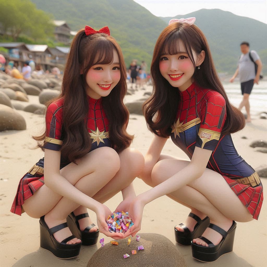 "Hurry! Wait online!" Series (16) Beach Cosplay Sister's Super Heroine "