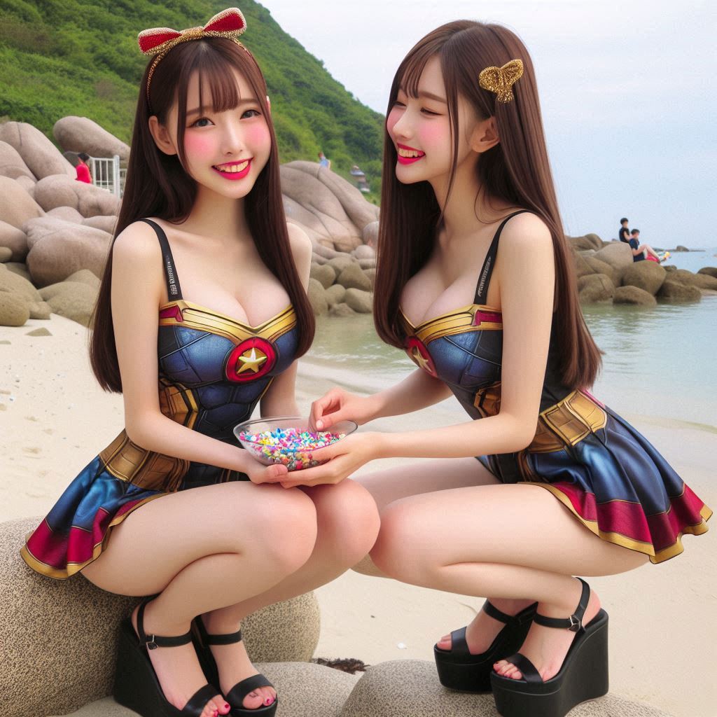 "Hurry! Wait online!" Series (16) Beach Cosplay Sister's Super Heroine "