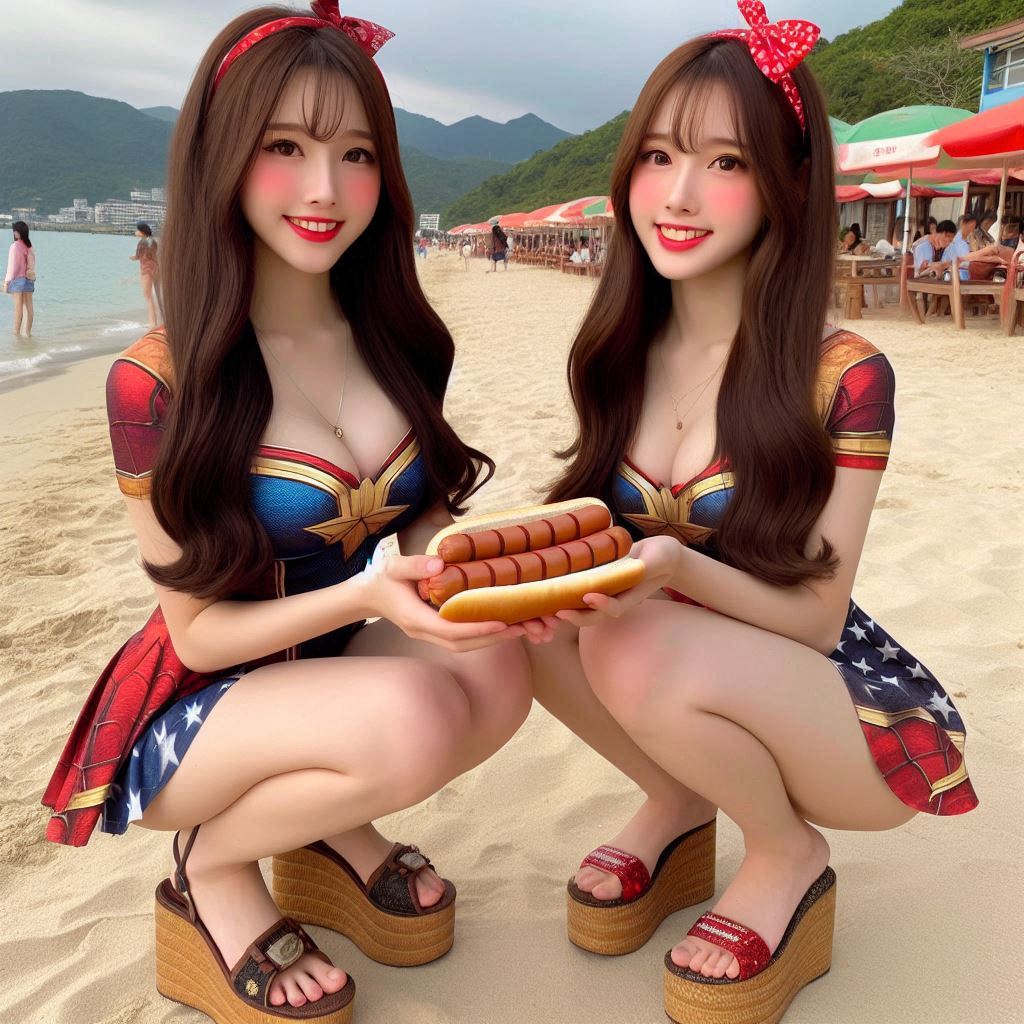 "Hurry! Wait online!" Series (16) Beach Cosplay Sister's Super Heroine "