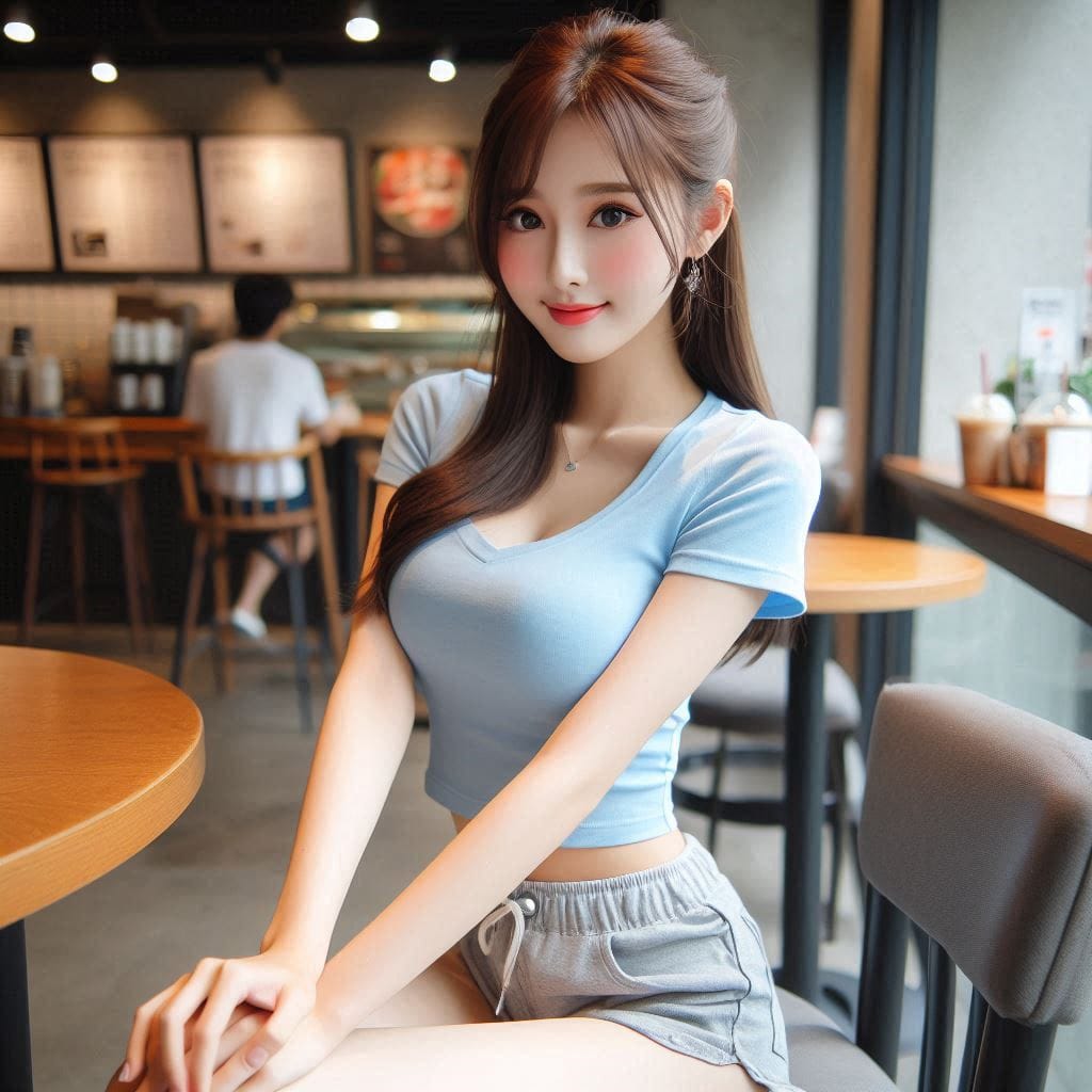 Woman in blue