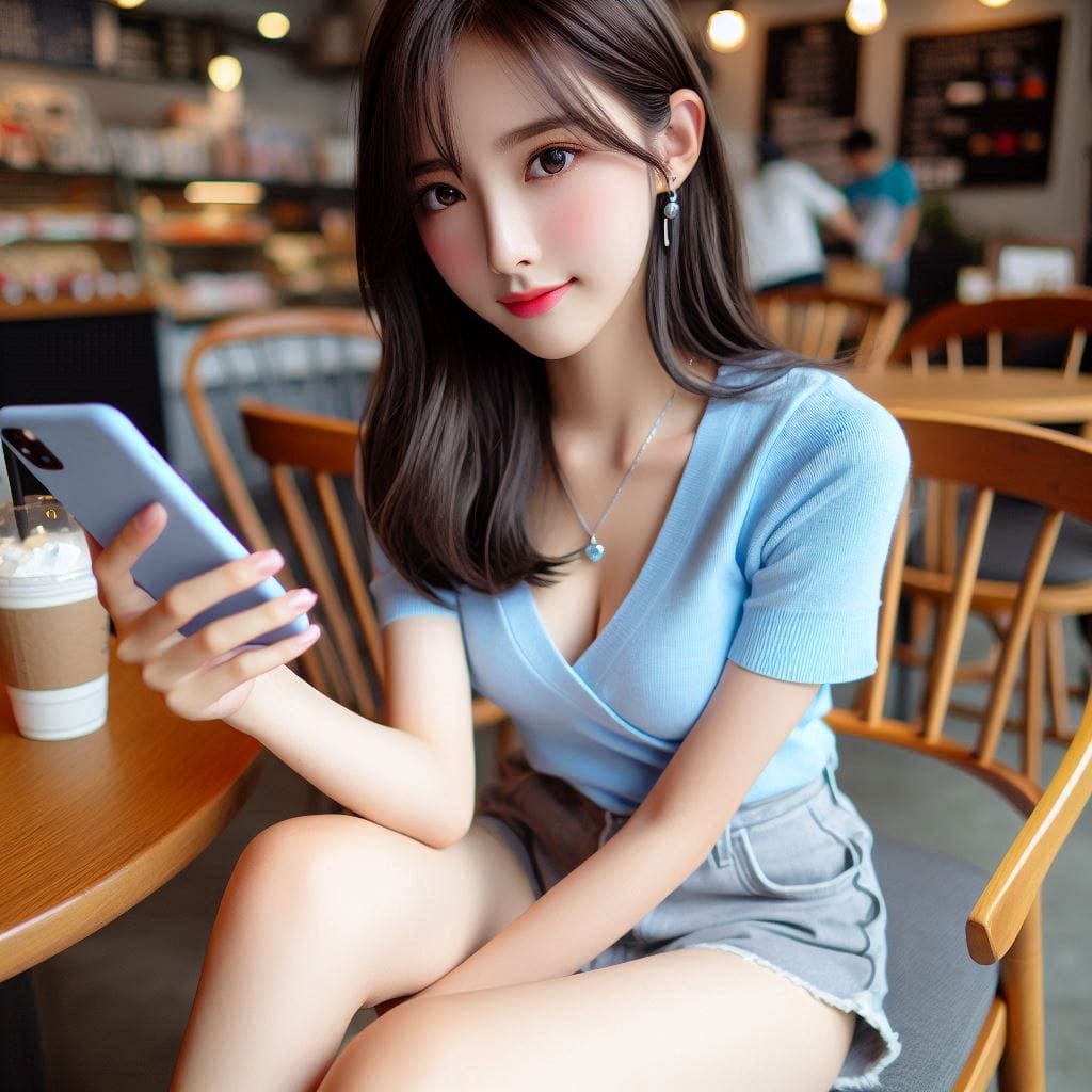 Woman in blue