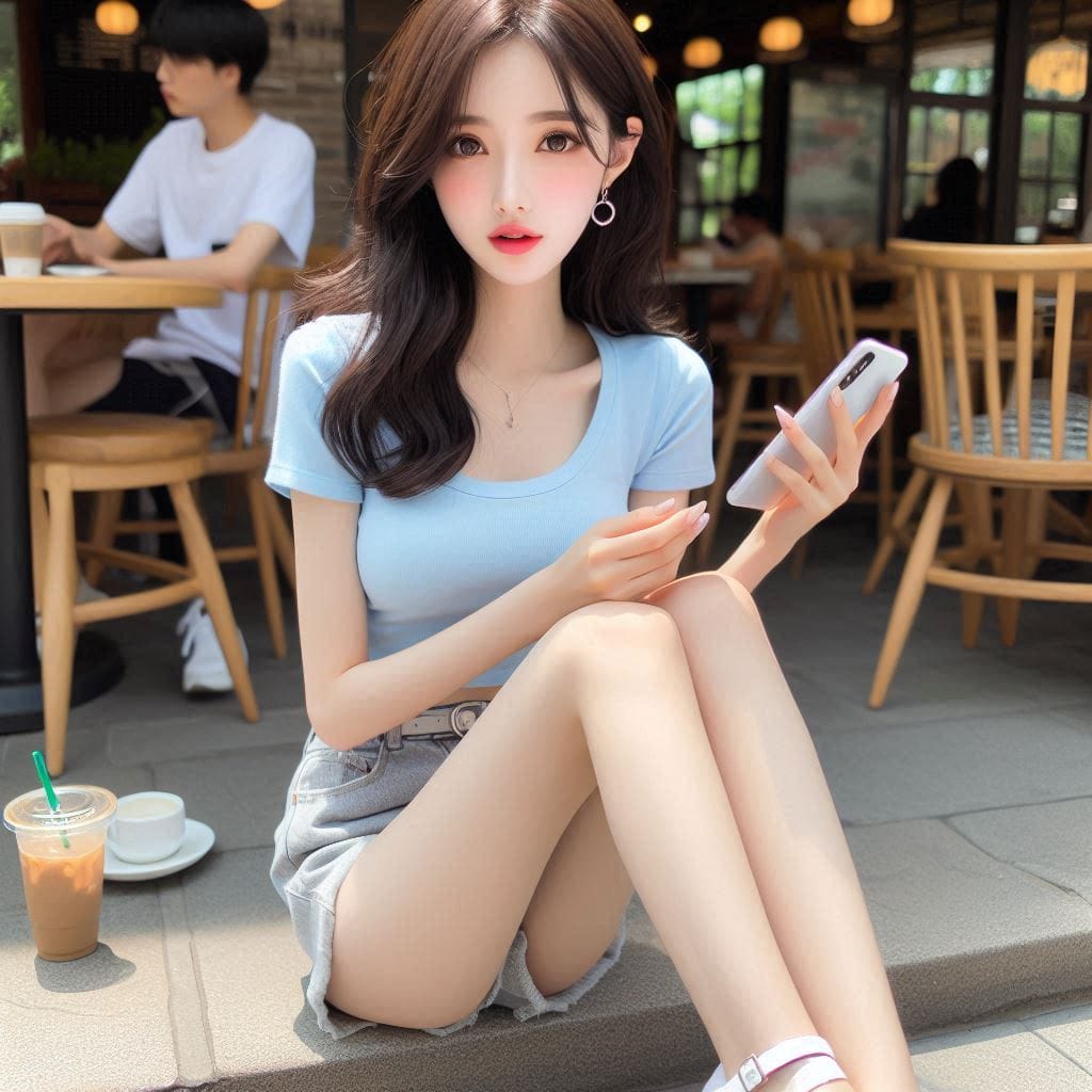 Woman in blue