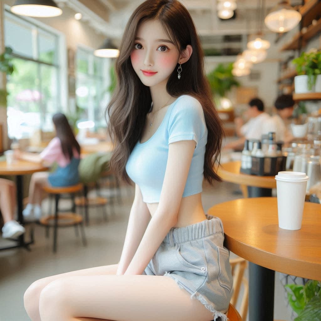 Woman in blue