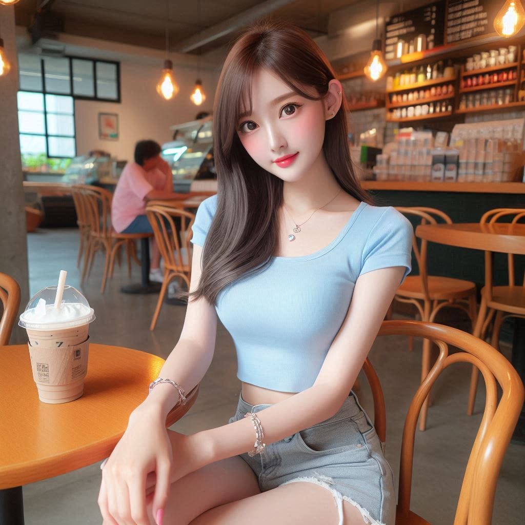 Woman in blue