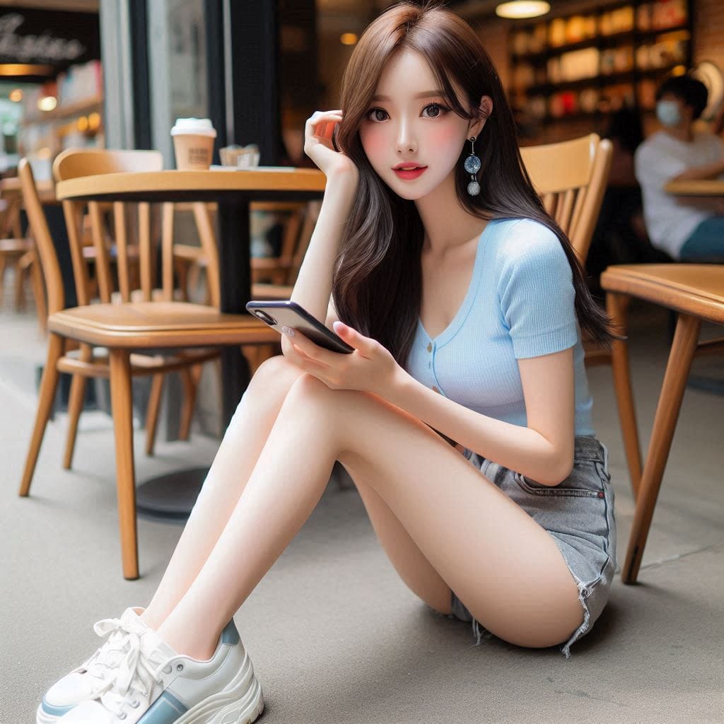 Woman in blue