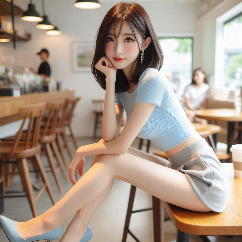Woman in blue