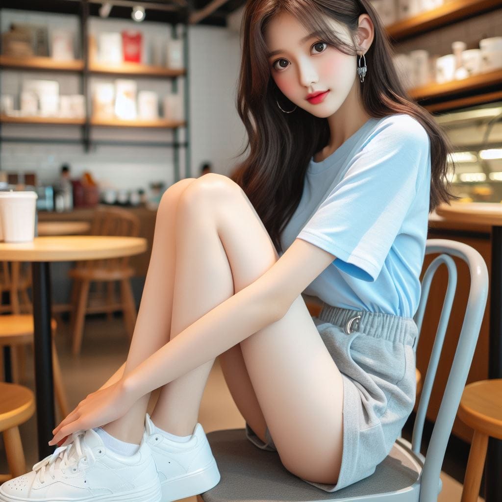 Woman in blue
