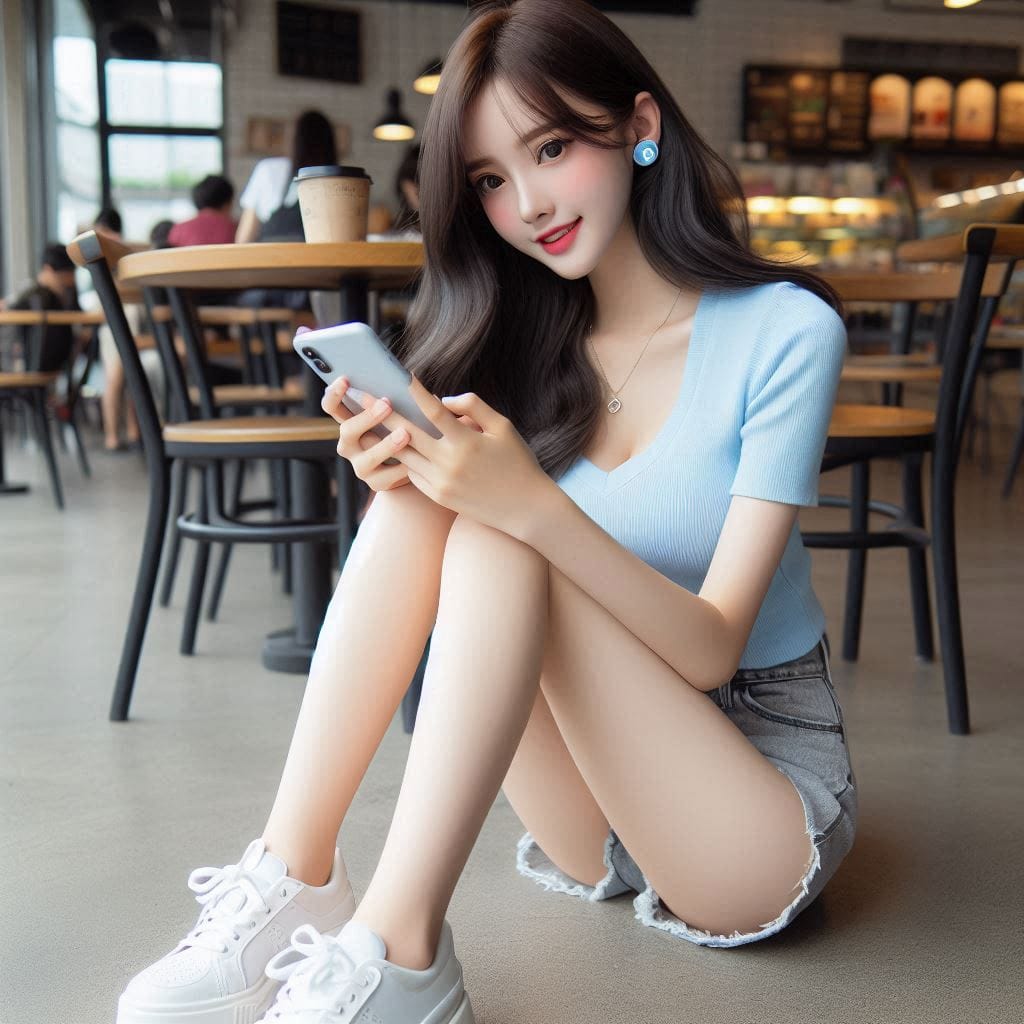 Woman in blue