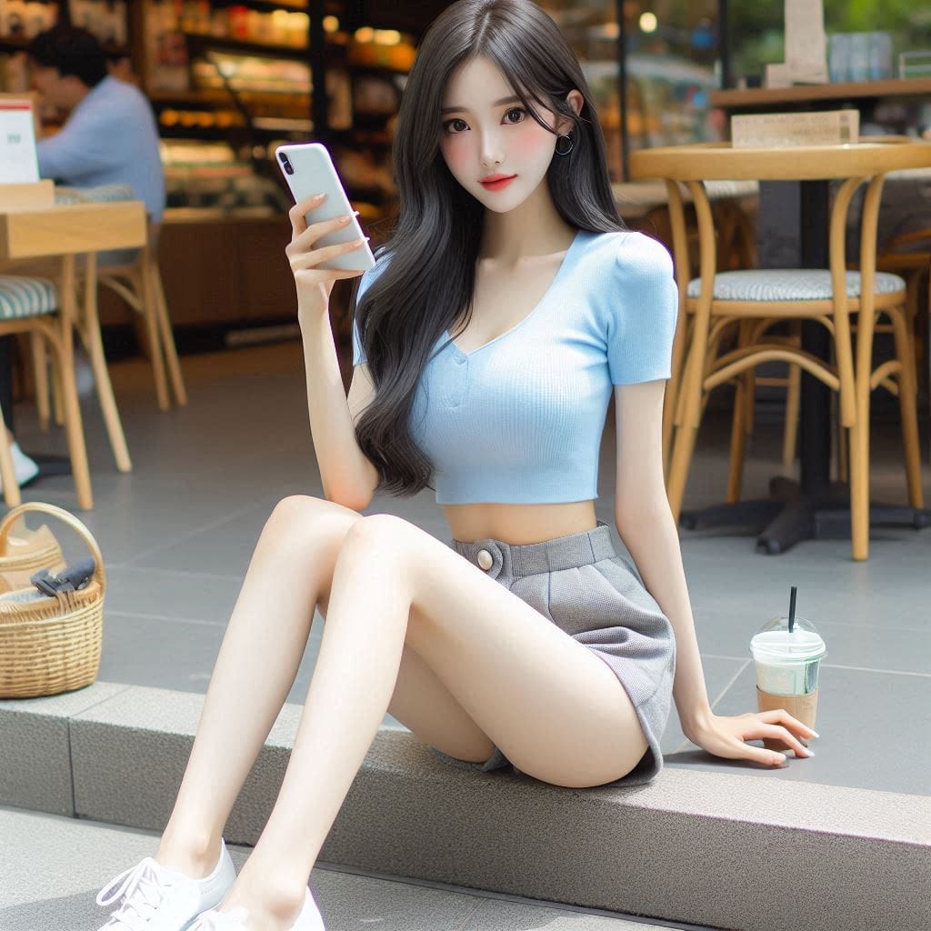 Woman in blue