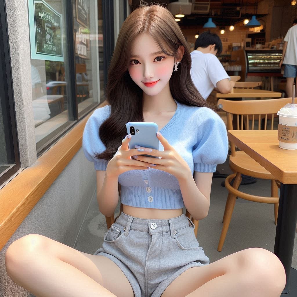 Woman in blue