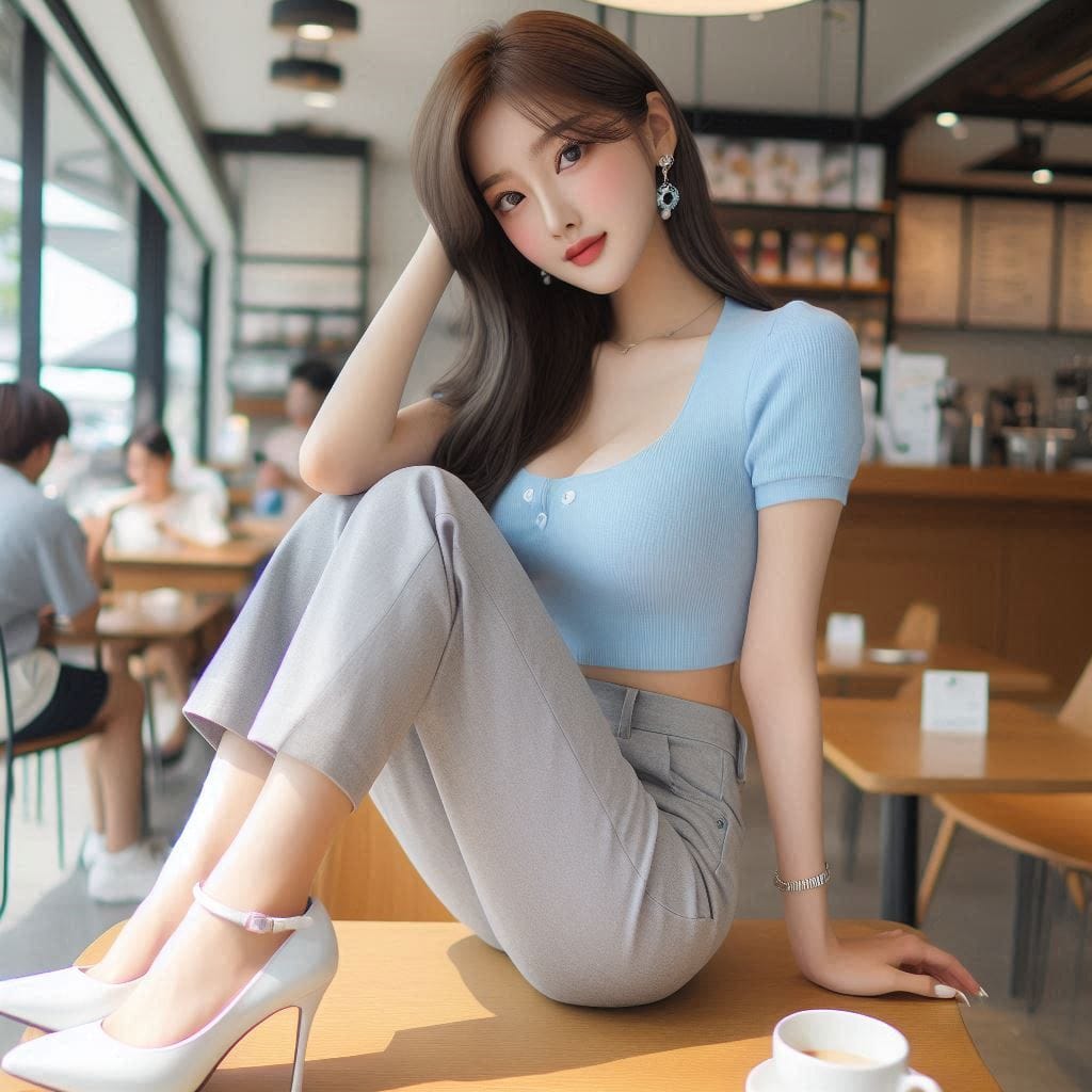 Woman in blue