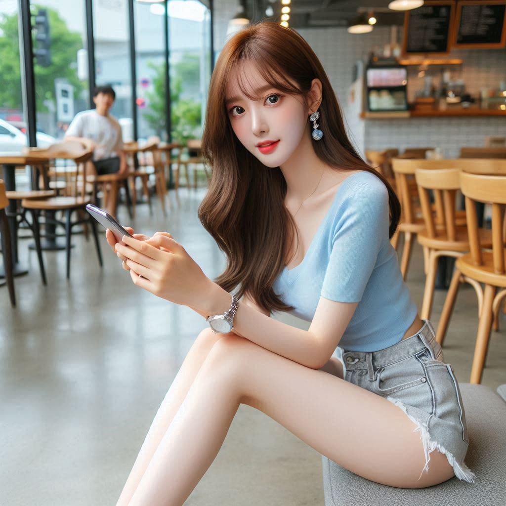 Woman in blue
