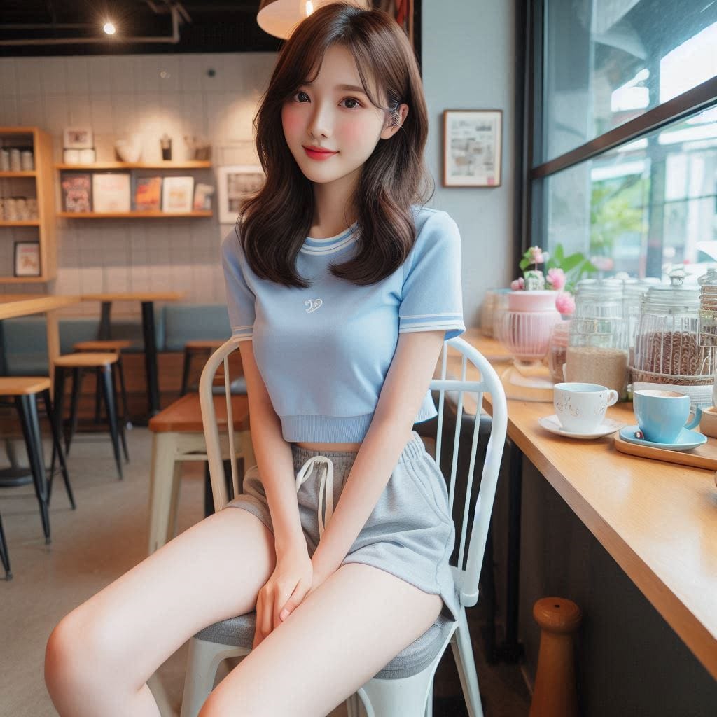 Woman in blue