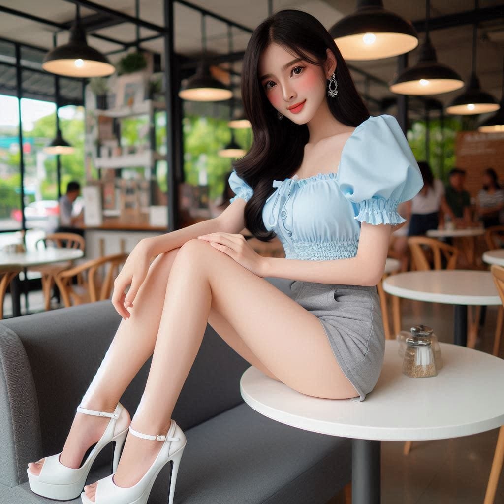 Woman in blue